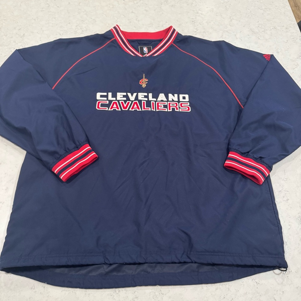 Cleveland Cavaliers NBA Basketball Pullover Navy Windbreaker Jacket Men's XL